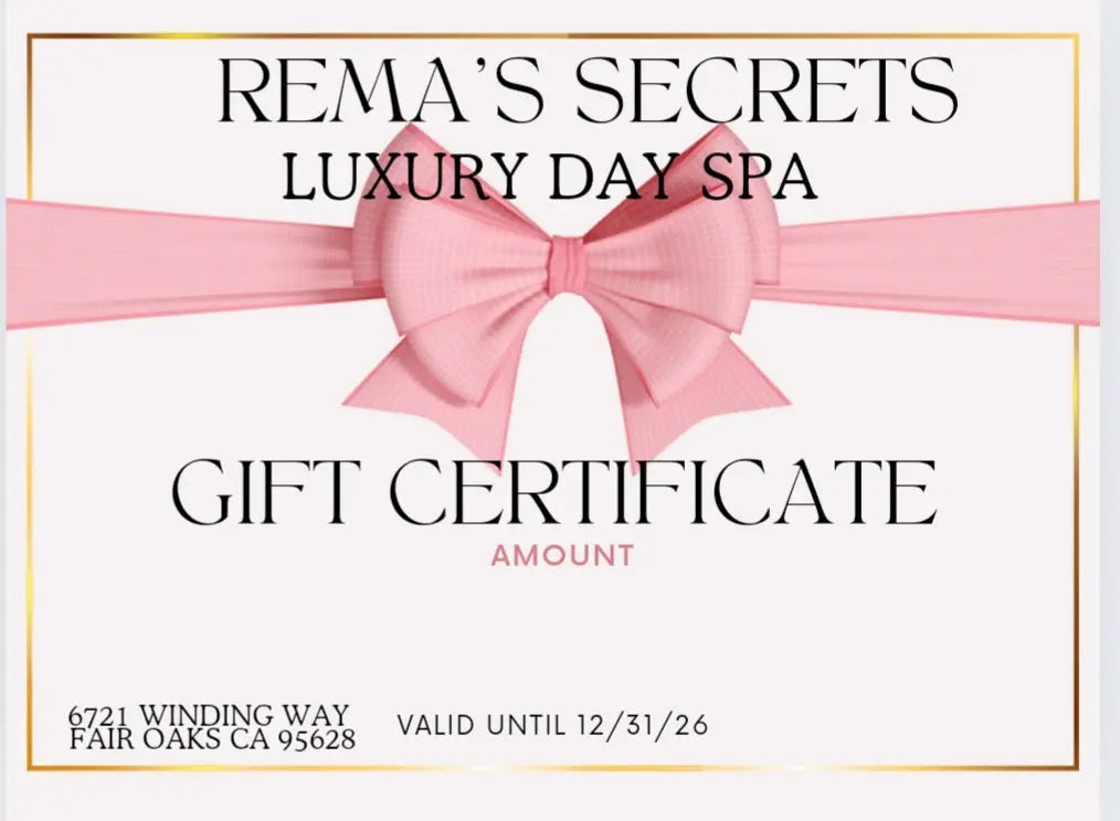 birthday gift cards spa treatments Rema's Secrets Fair Oaks